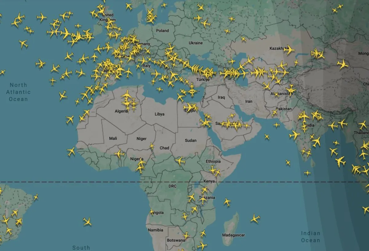 Carte route aérienne ©flightradar24.com