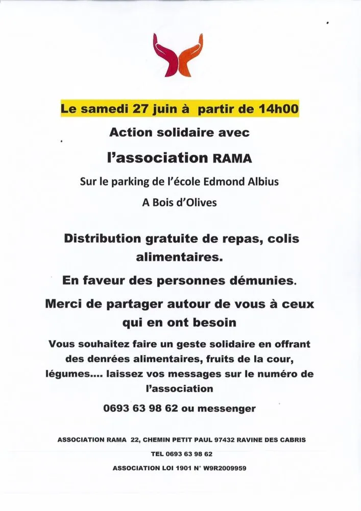 À Bois d’Olives, l’association RAMA prépare une nouvelle action solidaire en faveur des plus démunis