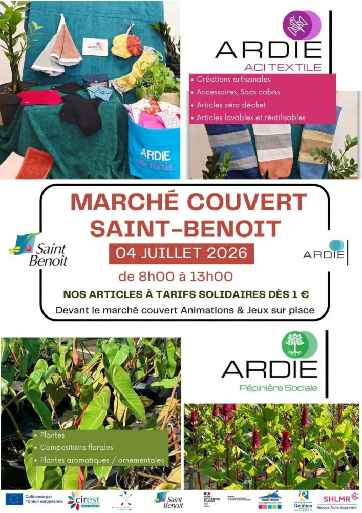 Marché solidaire de l’ARDIE : rendez-vous ce samedi 4 juillet à Saint-Benoît